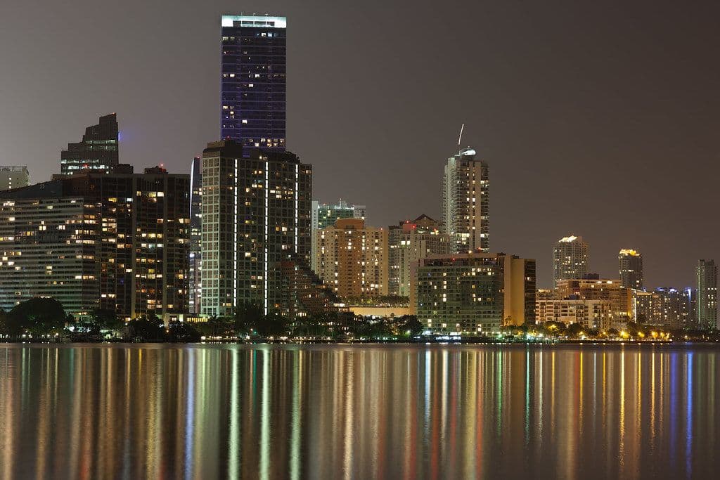 The Brickell financial district skyline in Miami