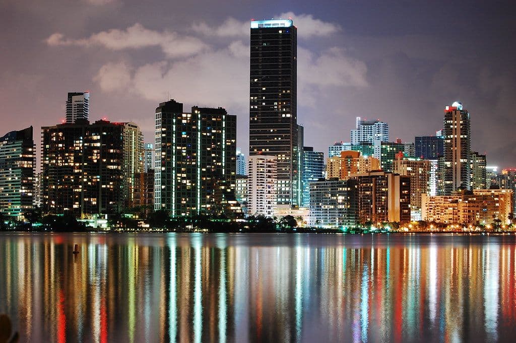 The modern downtown Miami skyline