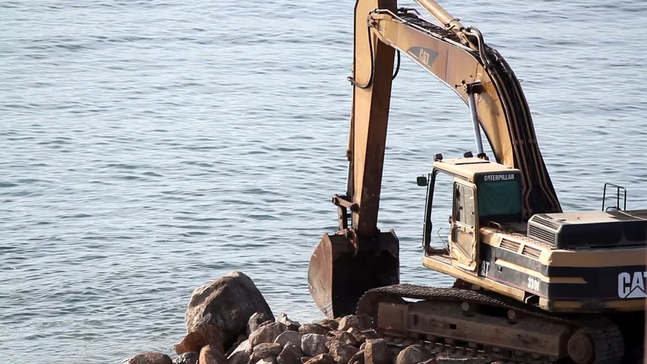 A construction crane at work