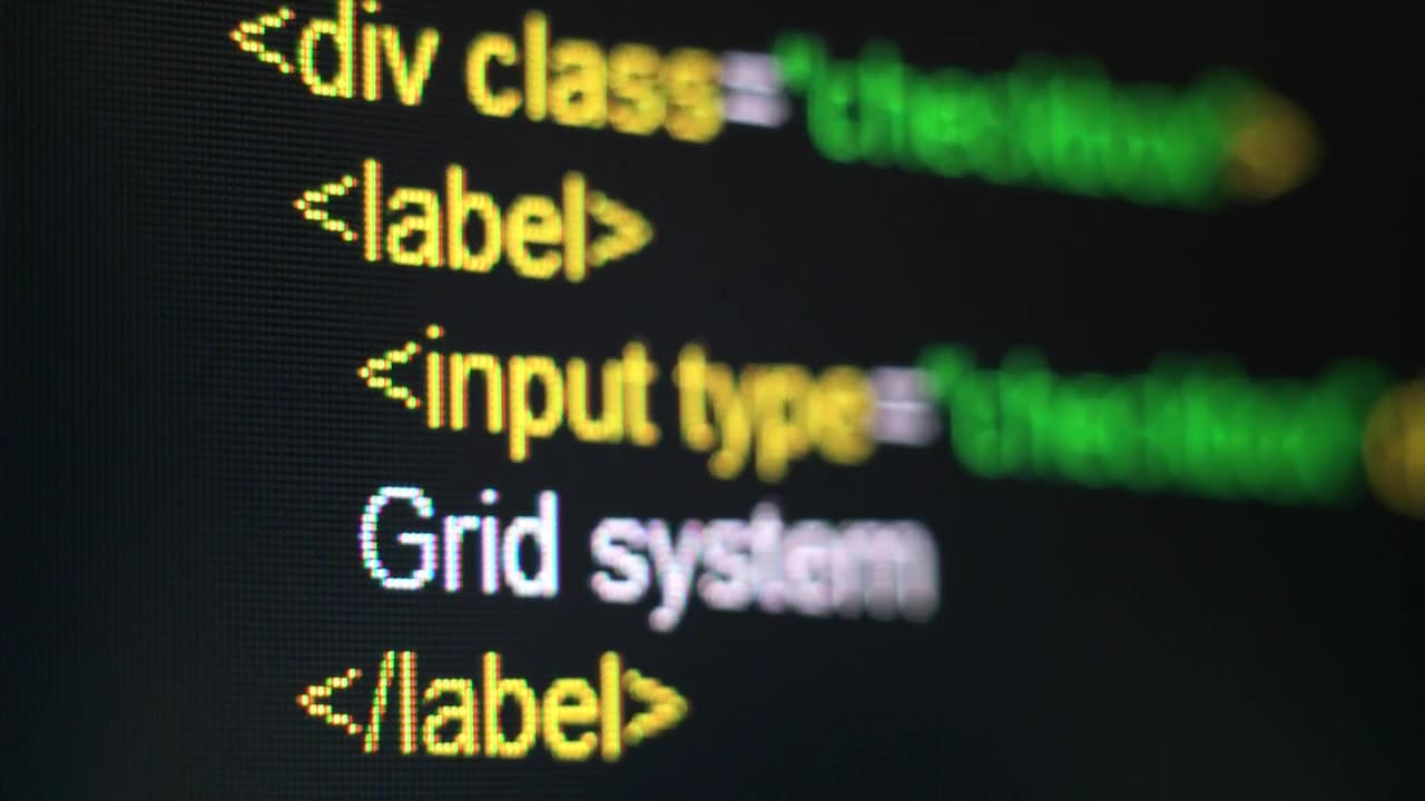 Code on a dark screen
