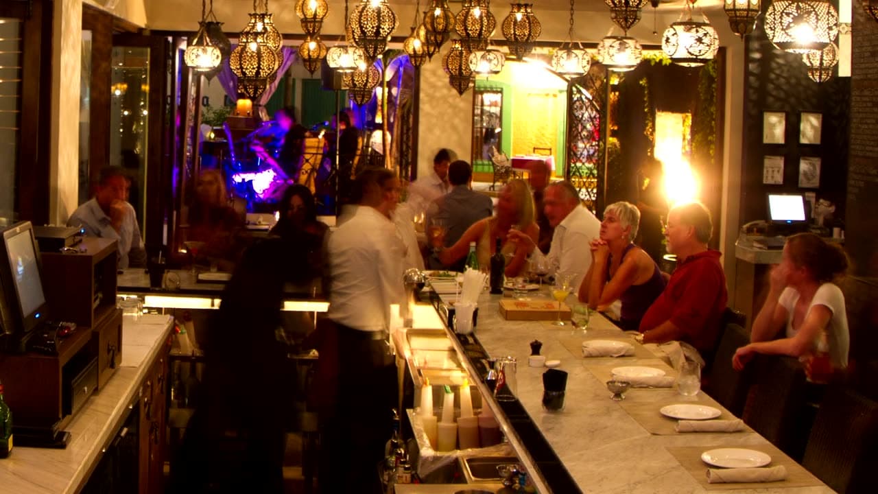 A busy bar and restaurant