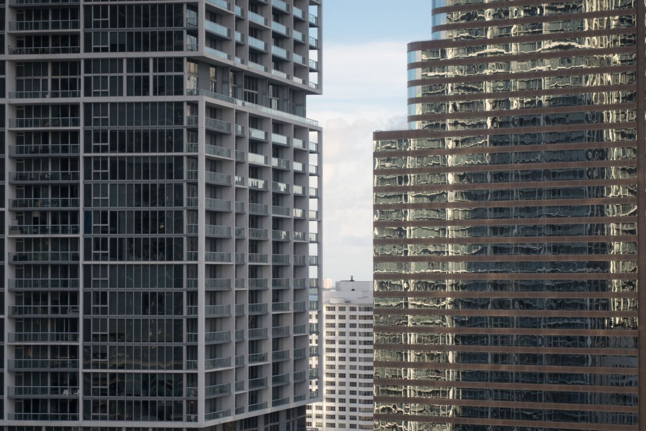 Dense high-rise condo towers in Florida