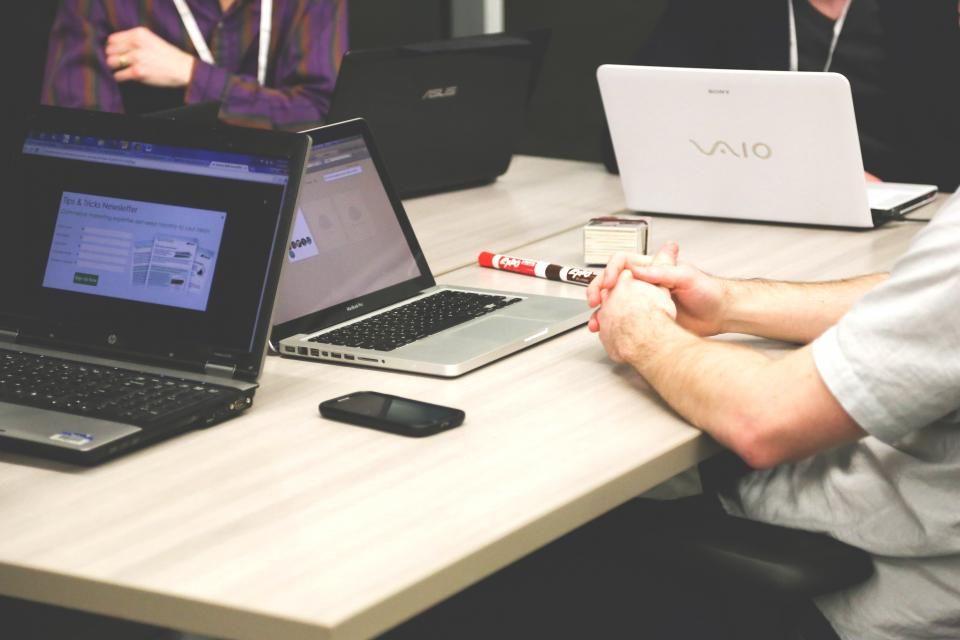 A business team at work