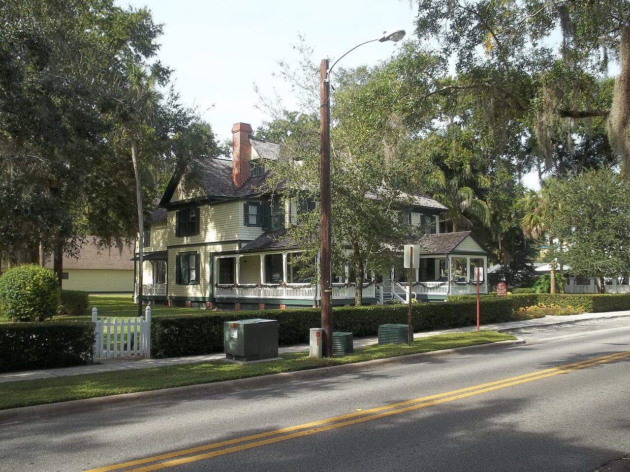 A historic house on a tree lined street in Winter Park, Orange County
