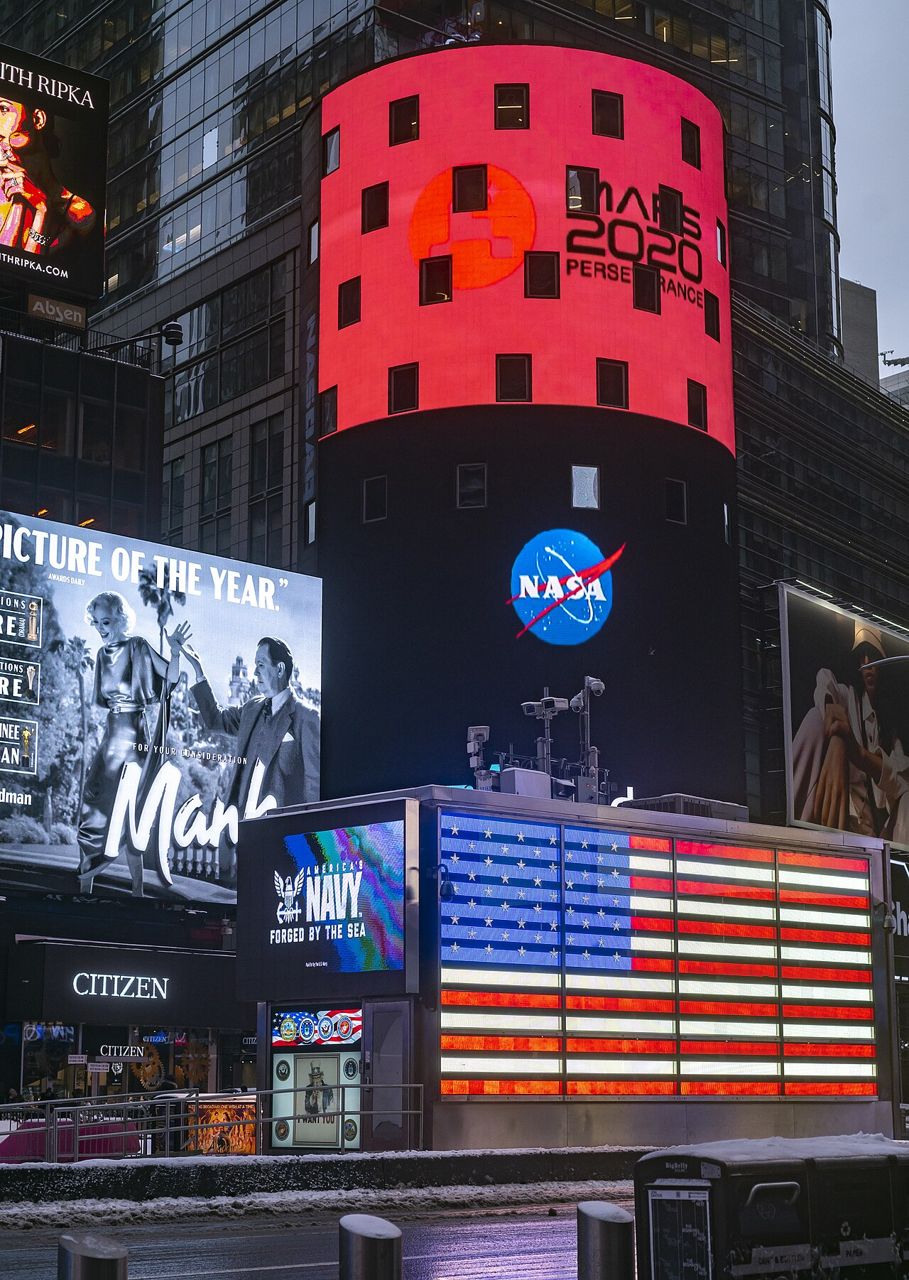 The Nasdaq MarketSite tower in Times Square, New York