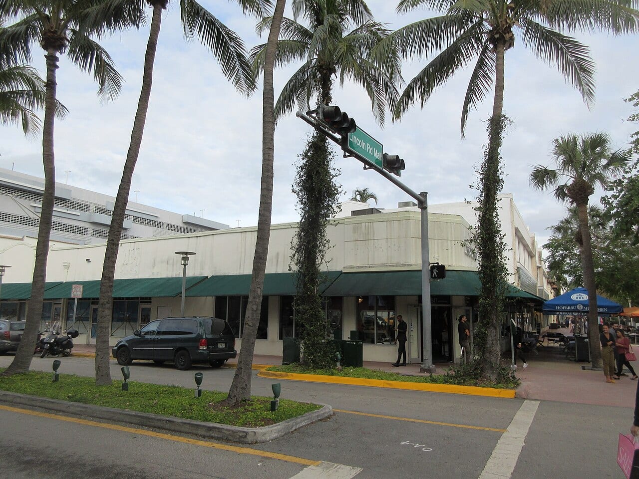 A Florida shopping street lined with small businesses